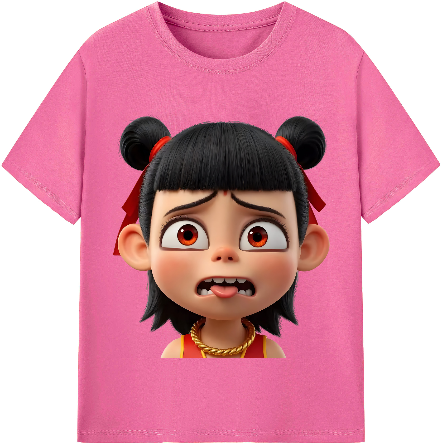 （画像用） Ne Zha 2 ナタ 魔童の大暴れ レディースカジュアルプリントTシャツ（綿100％）